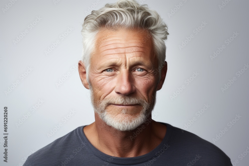 Portrait of a senior man with grey hair and beard. Studio shot. Portrait of a senior man with grey hair and beard. Studio shot.