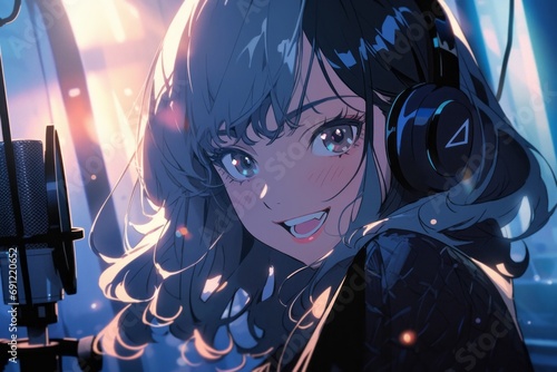 ヴォーカリスト女性,Generative AI AI画像