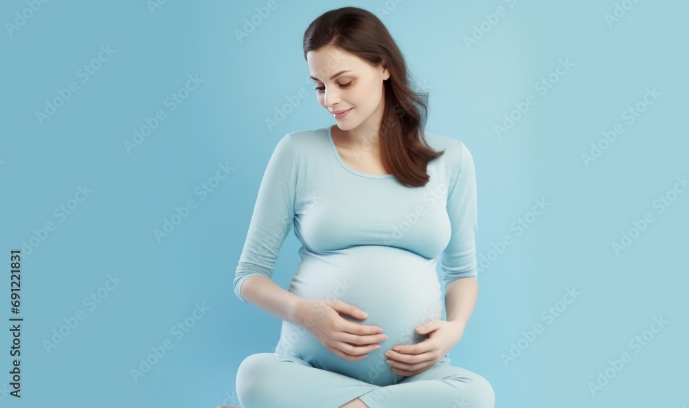 Pregnant Woman touching her belly Pregnant Woman touching her belly