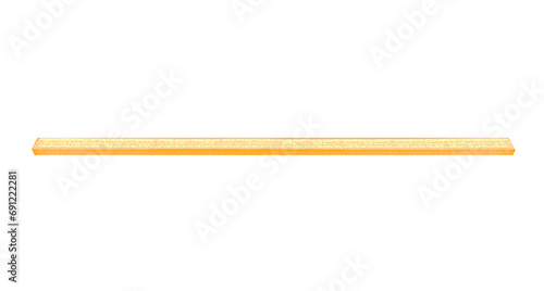 A gold horizontal plank painted gold on a transparent background