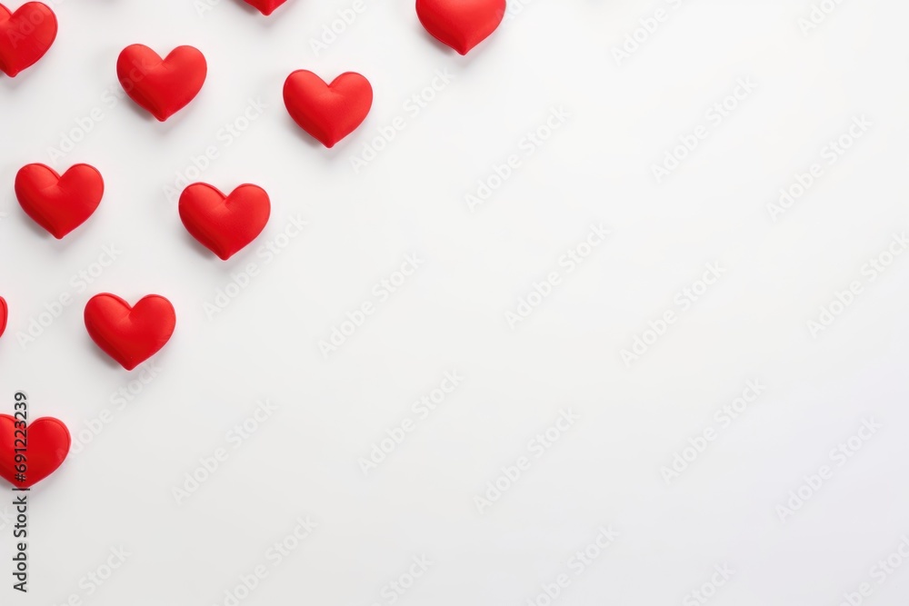 Red hearts isolated on white background