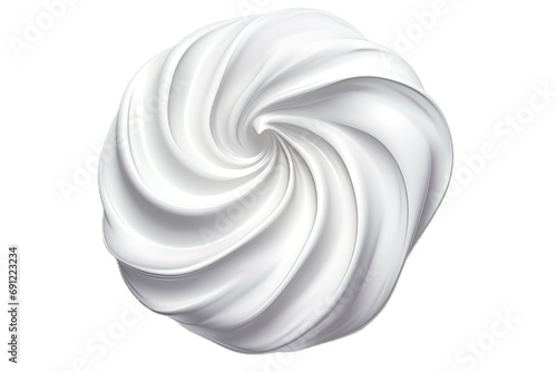 a dollop of whipped cream in a PNG, in a sweet condiment-themed, isolated, and transparent photorealistic illustration. Generative ai