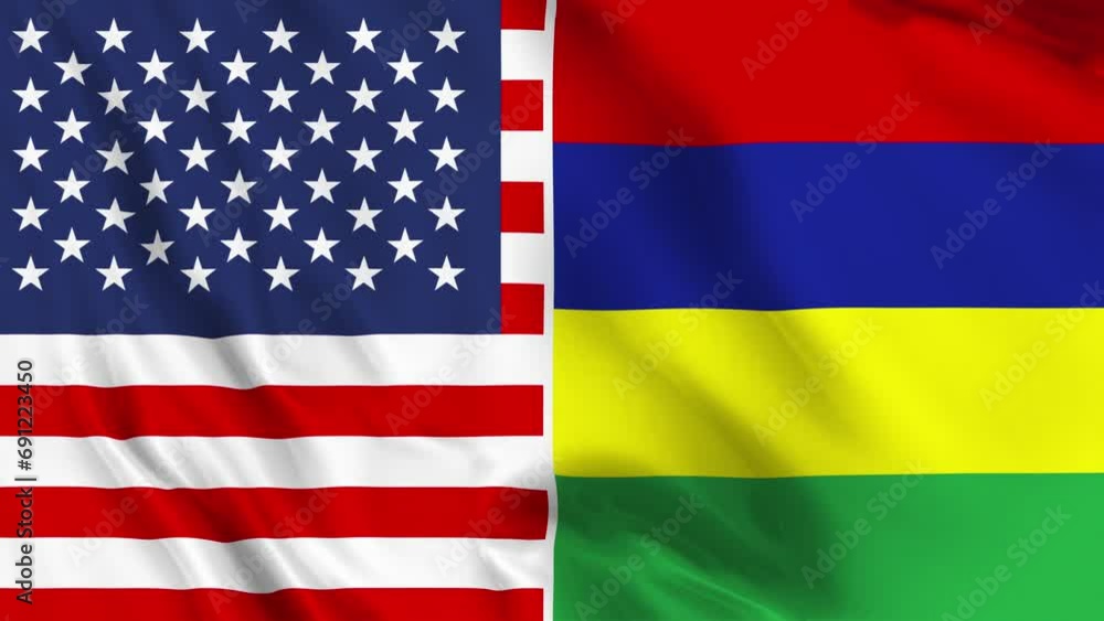 USA and Mauritius Flag Loop USA and Mauritius Flag Loop