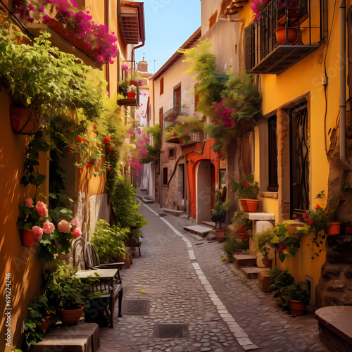 A charming alleyway in a historic town