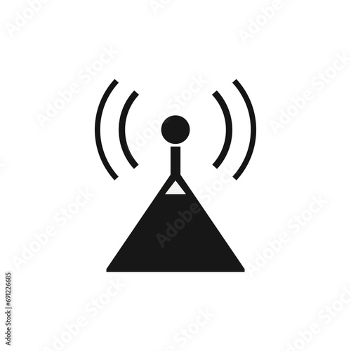Antenna icon. Broadcast, transmitter. Vector illustration