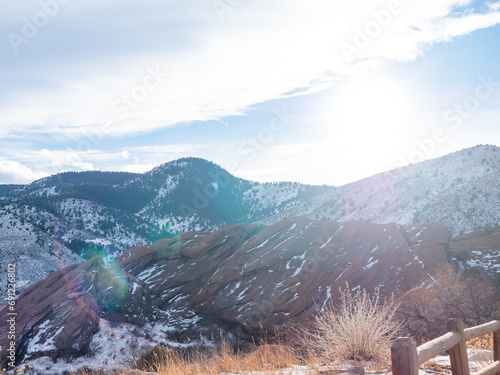 Snowy hills in Morrison, Colorado