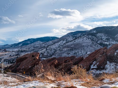 Snowy hills in Morrison, Colorado