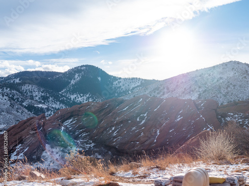 Snowy hills in Morrison, Colorado