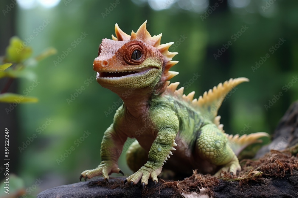 Obraz premium baby dinosaur outside