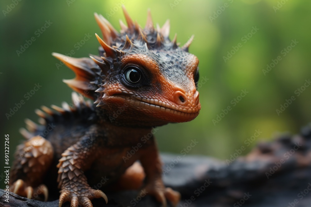Fototapeta premium little baby dragon outside