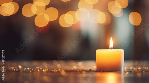 Candle banner with rich bokeh background generative AI