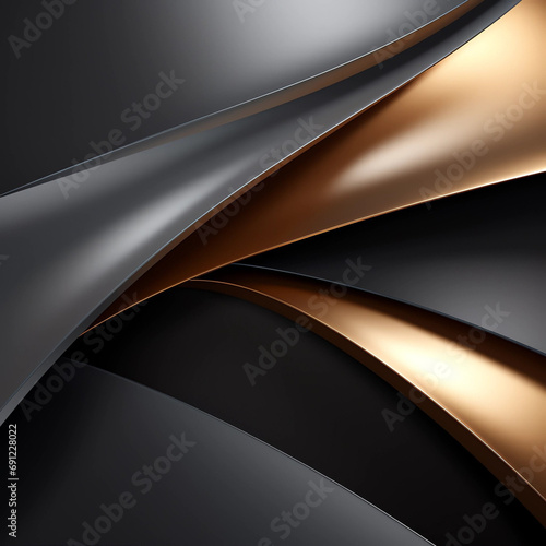 A Luxurious Black, Gold and Silver Wavy Metallic Backdrop