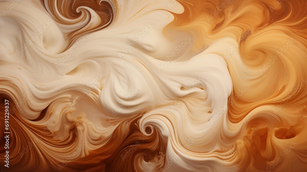 Abstract Swirls of Creamy Coffee and Milk. Generative ai Abstract Swirls of Creamy Coffee and Milk. Generative ai