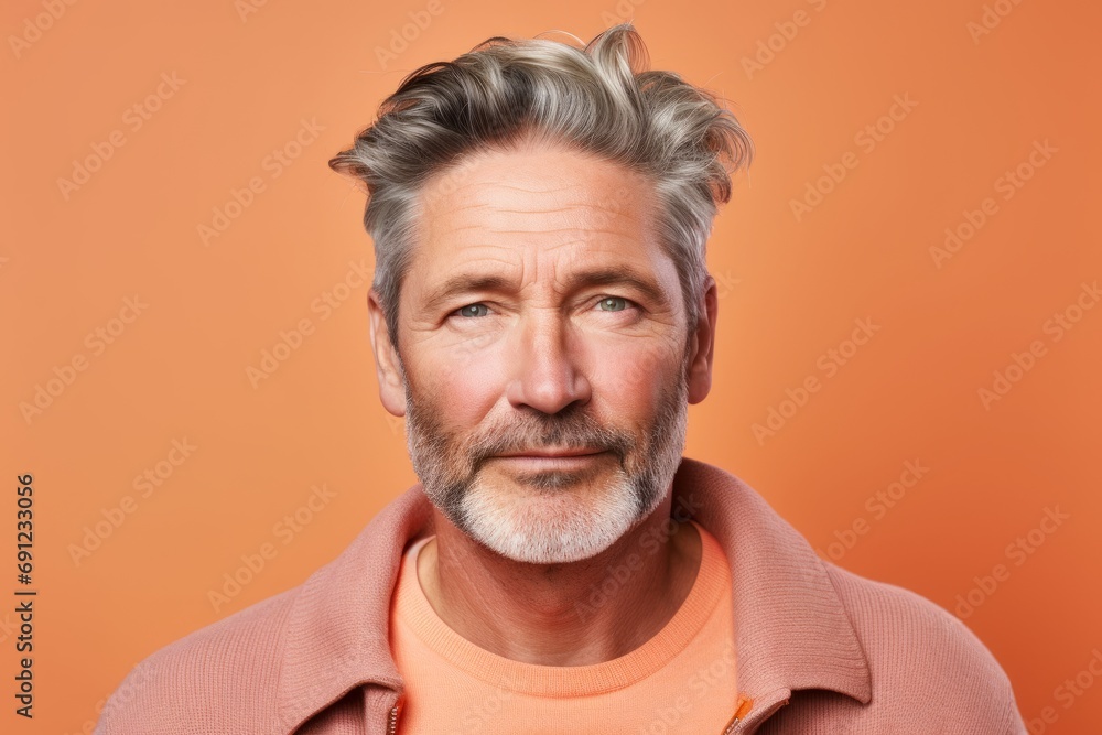 Portrait of senior man with grey hair and beard. Studio shot. Portrait of senior man with grey hair and beard. Studio shot.