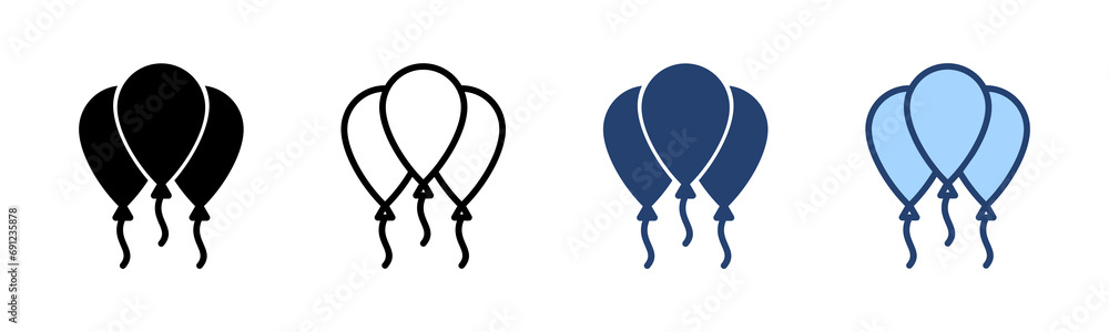 Balloon icon vector. Party balloon sign and symbol - obrazy, fototapety, plakaty 