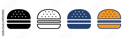 Burger icon vector. burger sign and symbol. hamburger