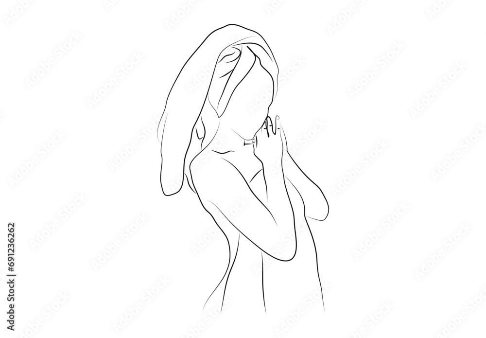 Woman body line art. Woman face line drawing. Fashion, style, youth, fitness, sports, beauty. Vector illustration. Pro vector. Woman body line art. Woman face line drawing. Fashion, style, youth, fitness, sports, beauty. Vector illustration. Pro vector.