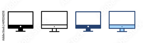 Computer icon vector. computer monitor sign and symbol