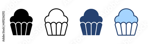 Cup cake icon vector. Cup cake sign and symbol
