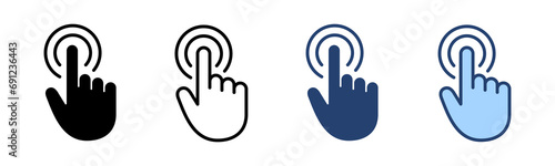 Hand cursor icon vector. cursor sign and symbol. hand cursor icon clik photo