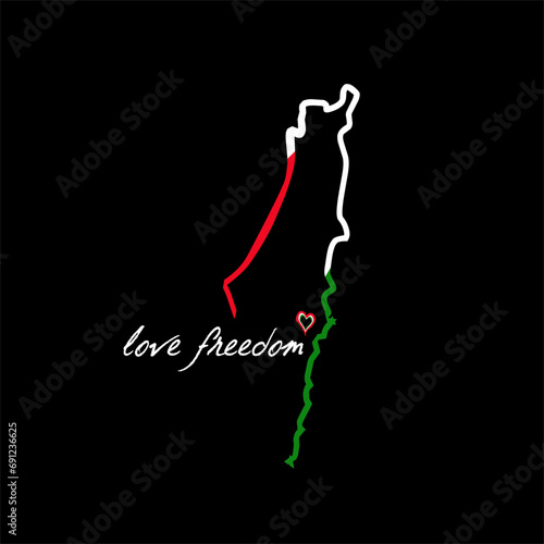 vector of love freedom for palestine, perfect for print, poster, etc.