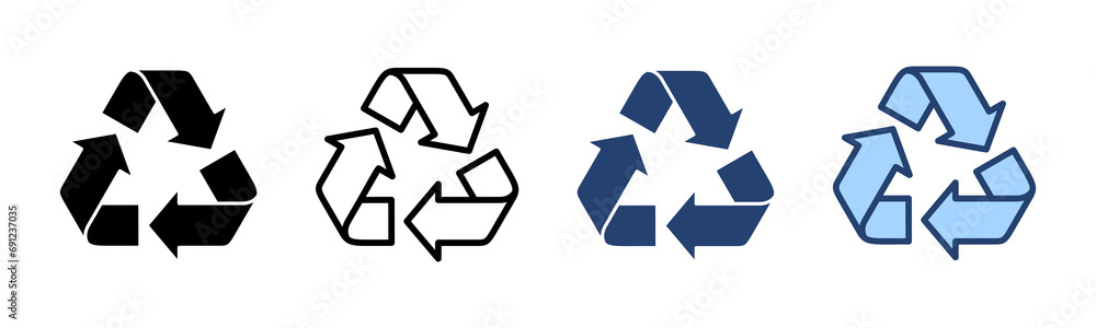 Recycle icon vector. Recycling sign and symbol. Recycle icon vector. Recycling sign and symbol.