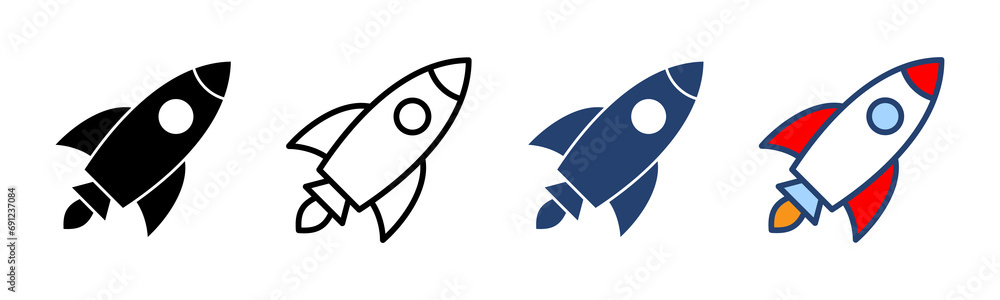 Rocket icon vector. Startup sign and symbol. rocket launcher icon Rocket icon vector. Startup sign and symbol. rocket launcher icon