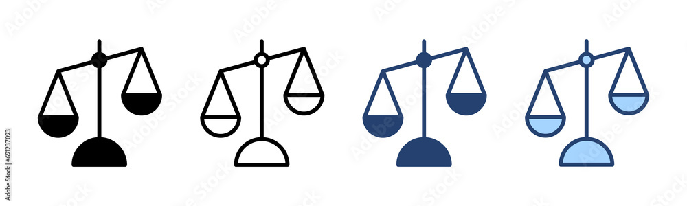 Scales icon vector. Law scale icon. Justice sign and symbol Scales icon vector. Law scale icon. Justice sign and symbol