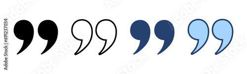 Quote icon vector. Quotation mark sign and symbol