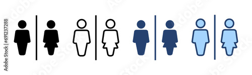 Toilet icon vector. Girls and boys restrooms sign and symbol. bathroom sign. wc, lavatory photo