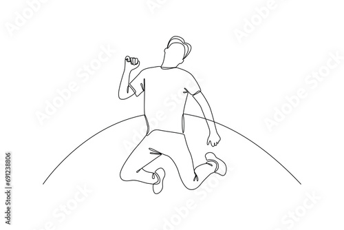 very happy jump man