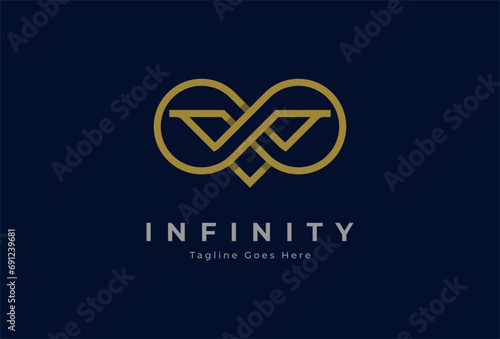 Initial V Infinity Logo.  letter V with infinity combination. usable for brand and company logos. vector illustration