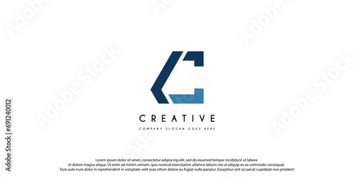 Initial Letter KC logo design vector illustration.