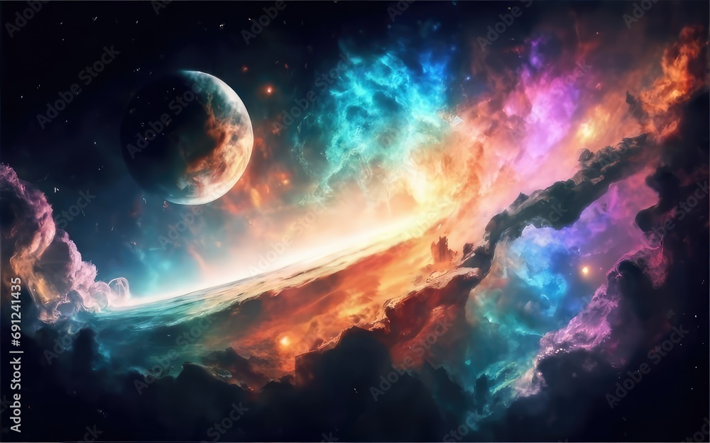 Obraz premium sky galaxy nebula wallpaper background