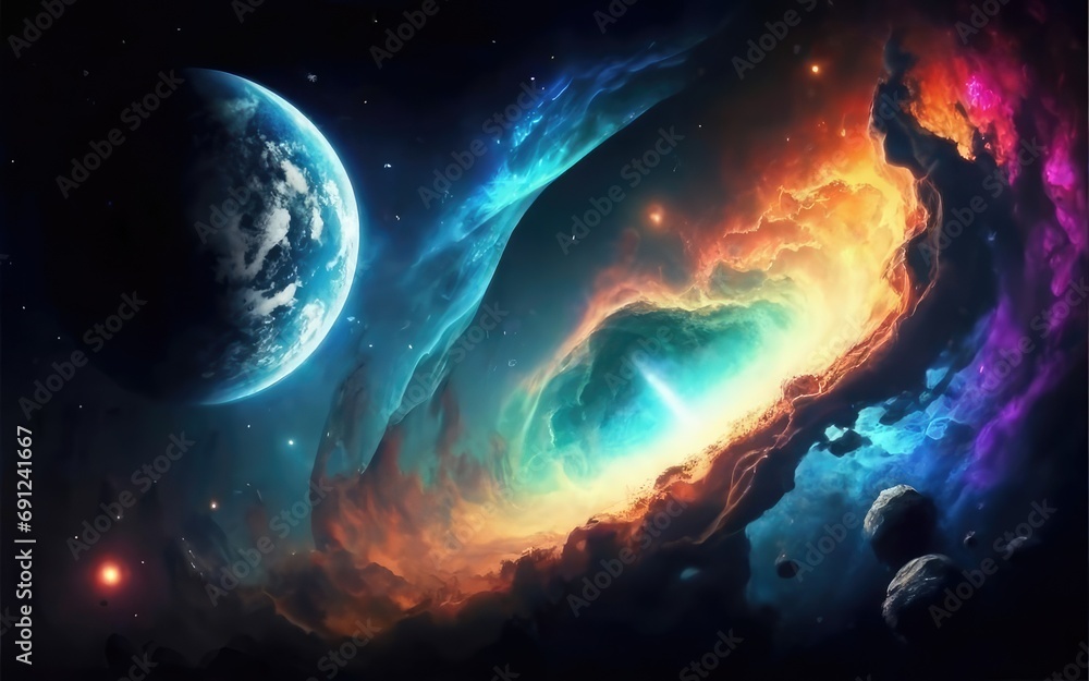 Obraz premium sky galaxy nebula wallpaper background
