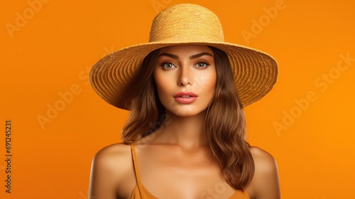 Portrait of a beautiful woman wearing hat  © john258