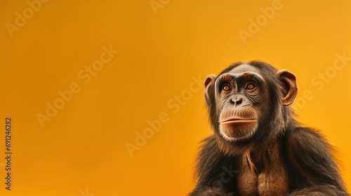 Banner of a monkey with copy space  © Faisal