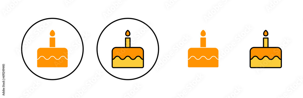 Obraz premium Cake icon set for web and mobile app. Cake sign and symbol. Birthday cake icon