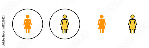 Female icon set for web and mobile app. woman sign and symbol