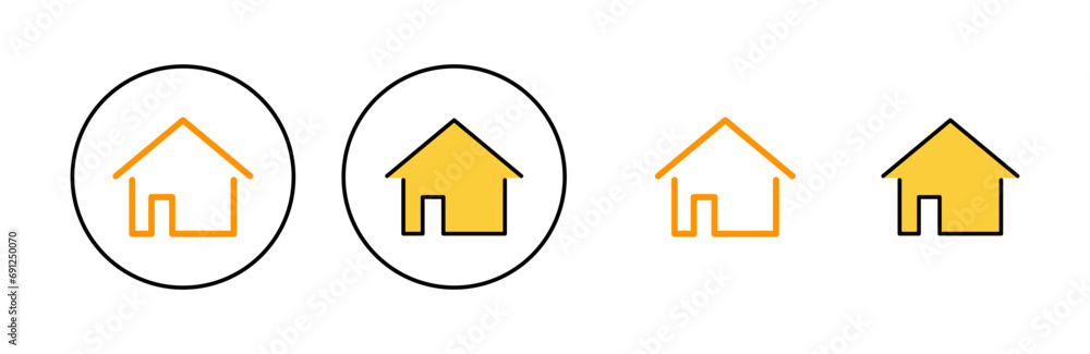 House icon set for web and mobile app. Home sign and symbol