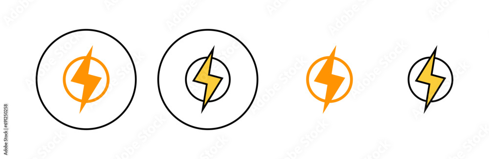 Lightning icon set for web and mobile app. electric sign and symbol. power icon. energy sign Lightning icon set for web and mobile app. electric sign and symbol. power icon. energy sign