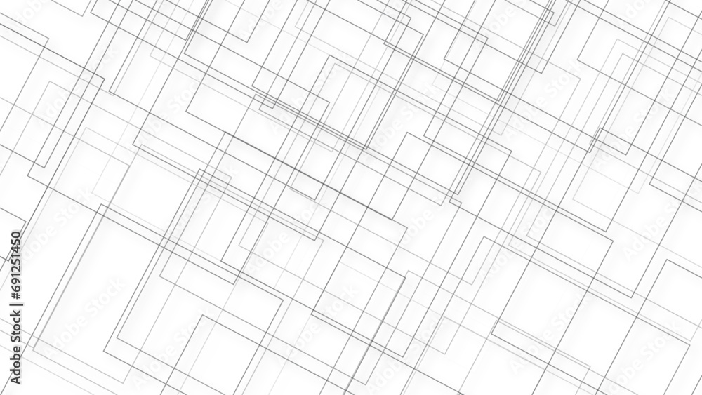 Abstract lines in black and white tone of many squares and rectangle shapes on white background. Metal grid isolated on the white background. nervures de feuilles mortes, fond rectangle and geometric - obrazy, fototapety, plakaty 