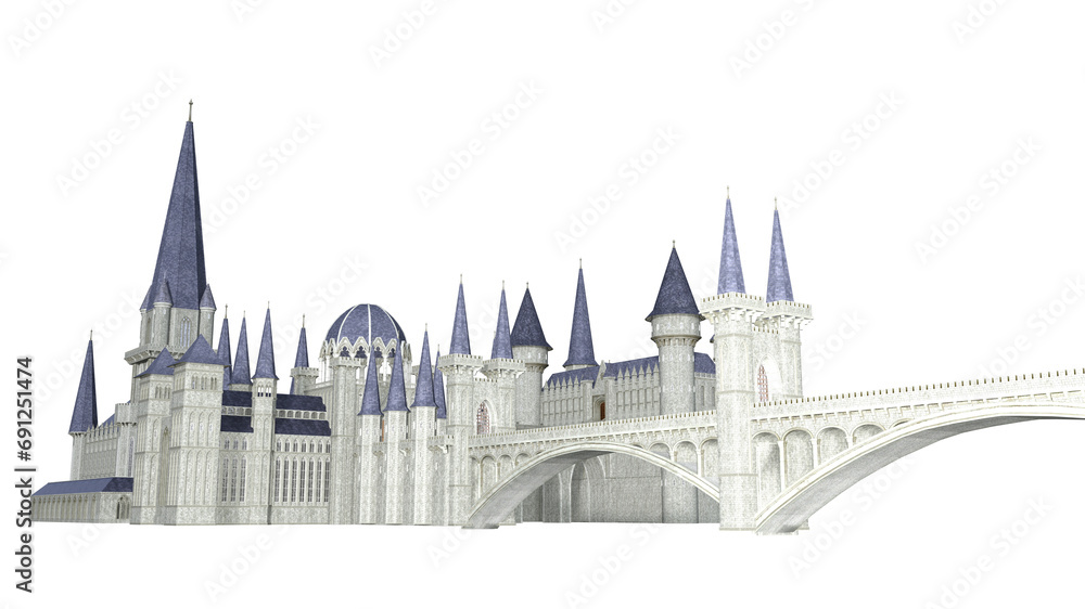 3d render fantasy tower of castle