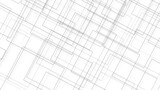 Abstract lines in black and white tone of many squares and rectangle shapes on white background. Metal grid isolated on the white background. nervures de feuilles mortes, fond rectangle and geometric