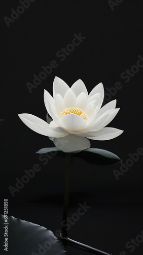 white white water lily on black