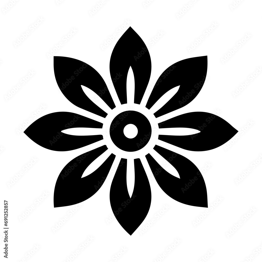 Minimal Flower Icon vector art illustration, Flower icon vector art, Flower Vector, isolated with white background