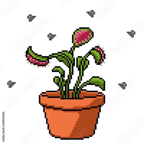 pixel art carnivore plant pot