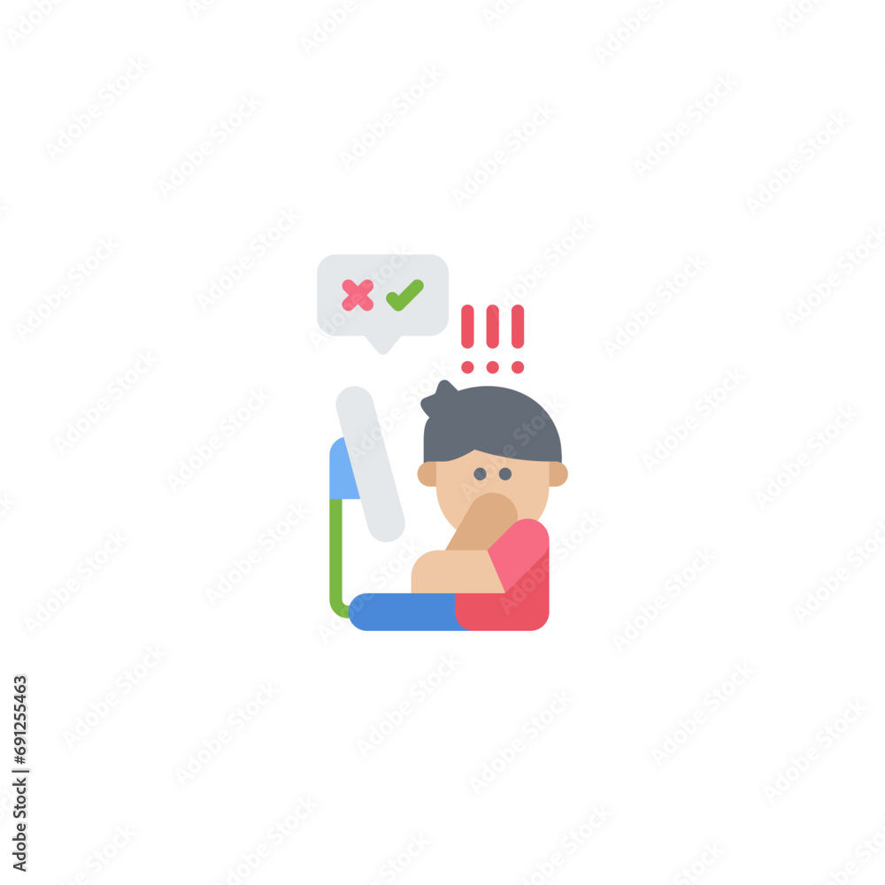 does not like interacting online flat style icon and illustration - vector does not like interacting online flat style icon and illustration - vector