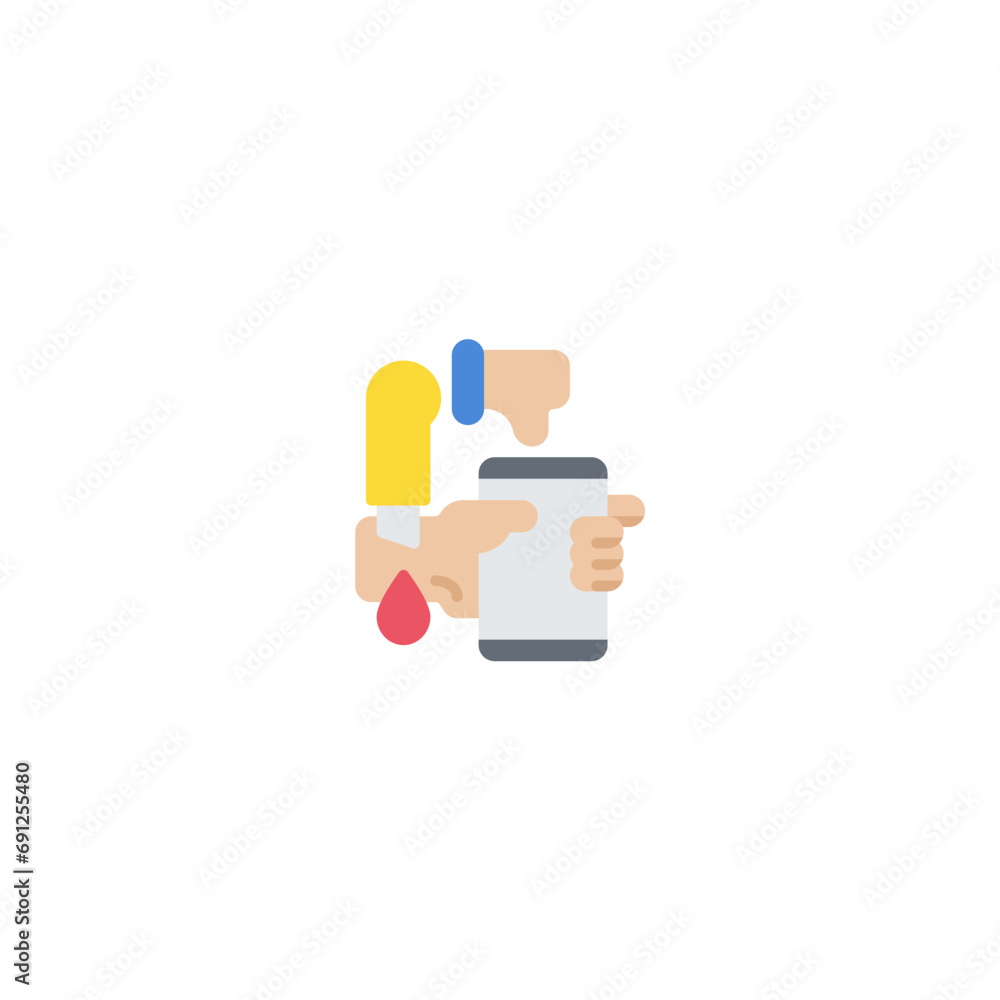 Suicide because cyber attack and bullying flat style icon and illustration - vector Suicide because cyber attack and bullying flat style icon and illustration - vector