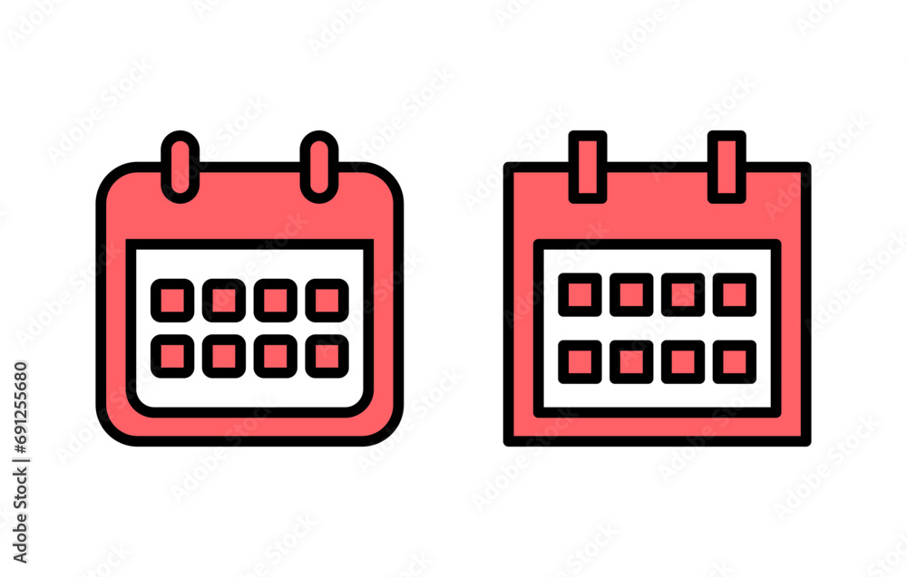 Calendar icon set illustration. Calender sign and symbol. Schedule icon symbol Calendar icon set illustration. Calender sign and symbol. Schedule icon symbol